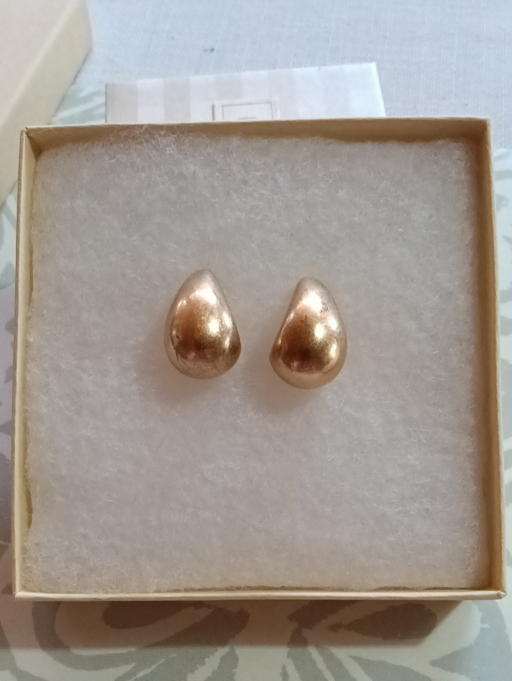 Gold Teardrop Stud Earrings - Women Jewelry